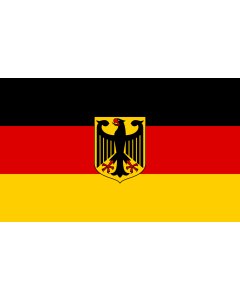 Fahne: Flagge: Germany  unoff | State flag of Germany with coat of arms instead of  federal shield   unofficial variant