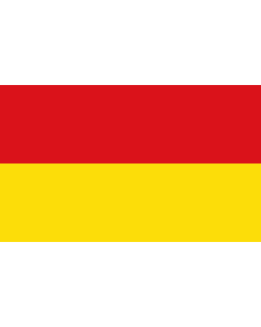 Fahne: Flagge: Stadt Paderborn  Die Flagge der Stadt Paderborn zeigt die Farben Rot und Gold in zwei gleich breiten Längsstreifen