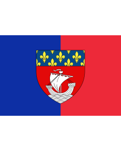 Fahne: Flagge: Paris with shield | Vectorized image of the FOTW site flag of Paris