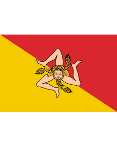 Fahne: Flagge: Sizilianischen Region  oder der Autonomen Region Sizilien