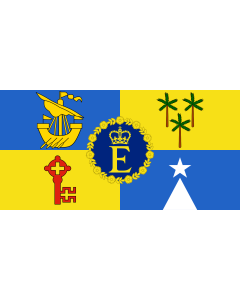 Fahne: Flagge: Royal Standard of Mauritius  1972–1992 | Queen Elizabeth II s personal flag for Mauritius | Étendard royal de Maurice