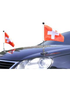  Paar  Magnetisch haftender Autofahnen-Ständer Diplomat-1.30 Schweiz