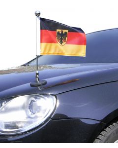 Magnetisch haftende Auto-Flagge Diplomat-1.30-Chrome Deutschland mit Dienst-Wappen